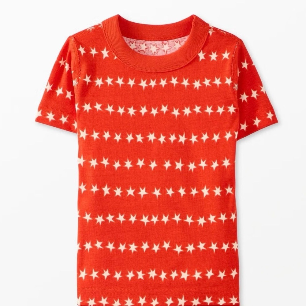 Hanna Andersson HannaJams Red Stars And Stripes Top Only NWOT Size 12 Boy Girl